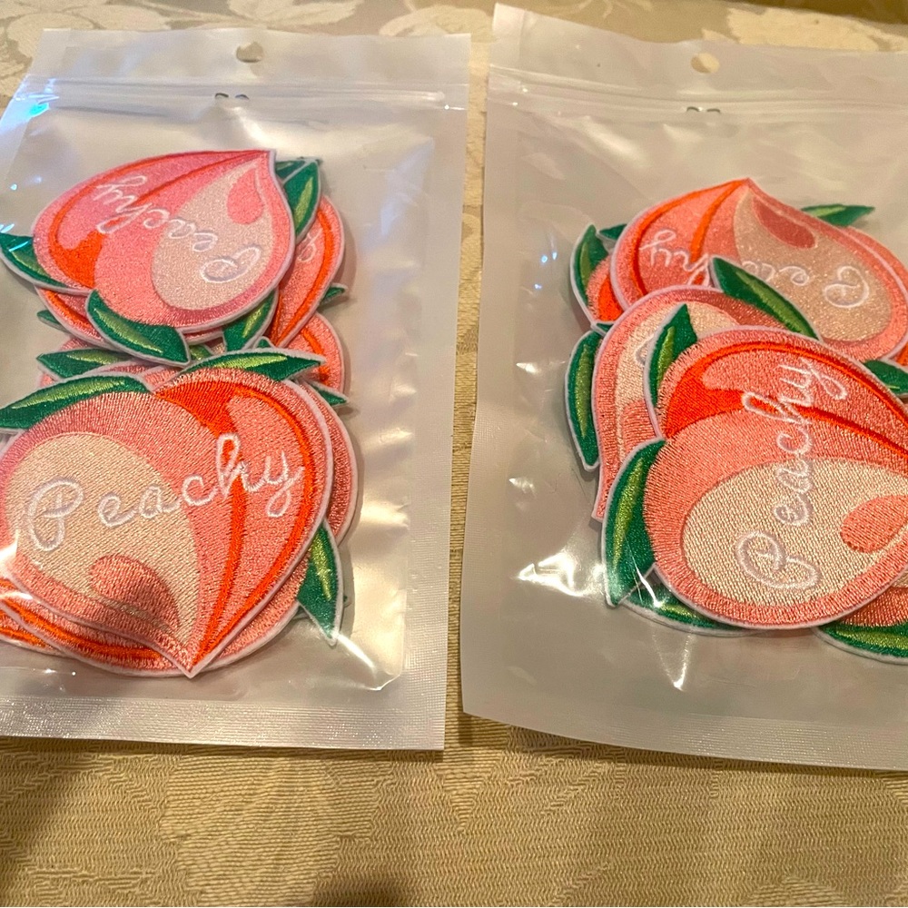 18 iron on peach patches